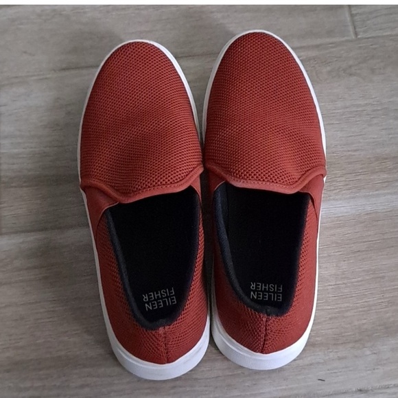 EILEEN FISHER Pep Women's Size 7 Serrano Red Comfort Slip-On Platform Sneakers - Picture 4 of 4